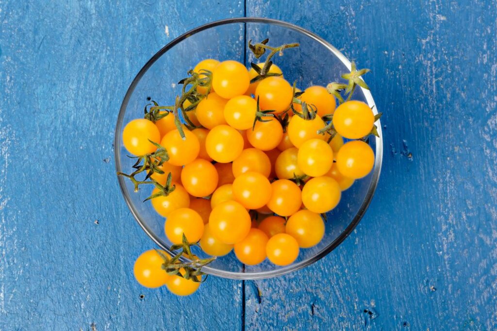 bowl of golden currant tomatoes 