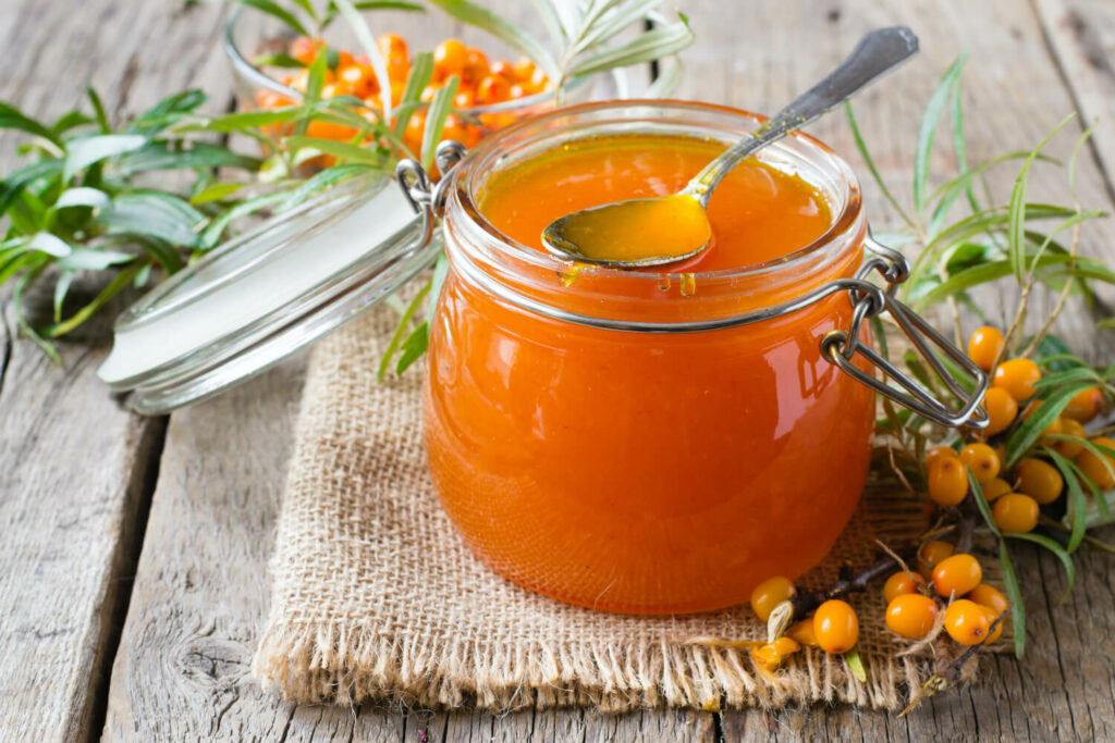 Jar of sea buckthorn jam