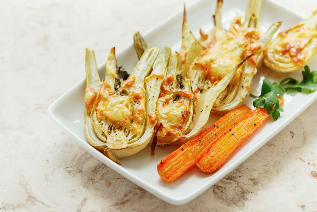 roasted fennel on a plate