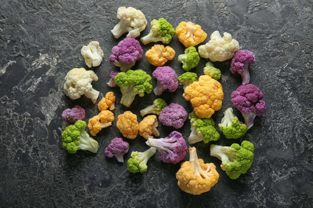 colourful cauliflower florets