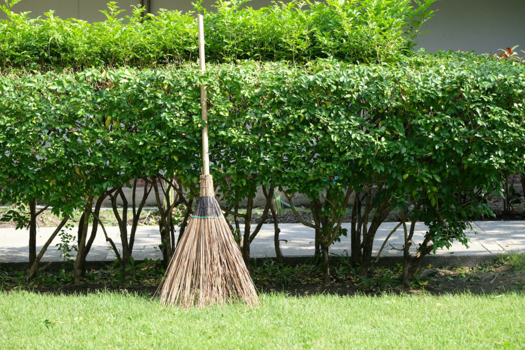 A wicker broom