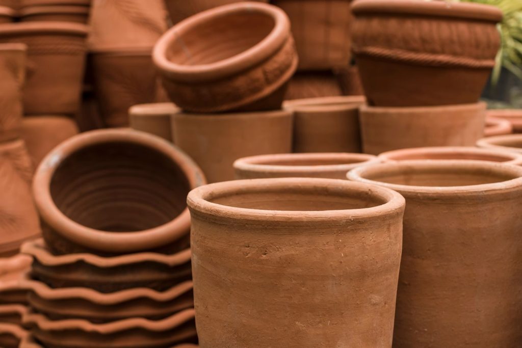 A selection of terracotta pots